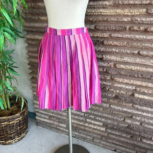 Tommy Hilfiger Pink Purple Purple Linen Blend Pleated Mini Skirt Size 8